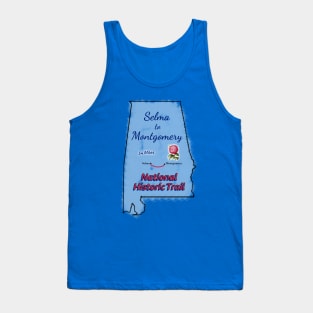 Route Map of Selma to Montgomery National Historic Trail Tank Top